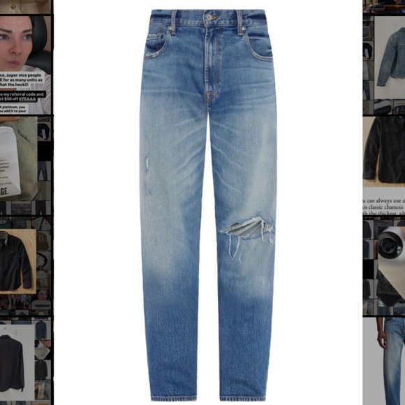 7 For All Mankind Mid-Wash Distressed Relaxed-Fit Jeans in Size 32 - Picture 6 of 9